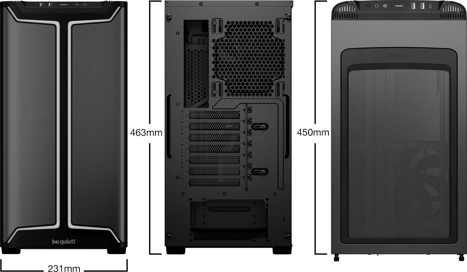 be quiet! Pure Base 501 DX Black, Glasfenster