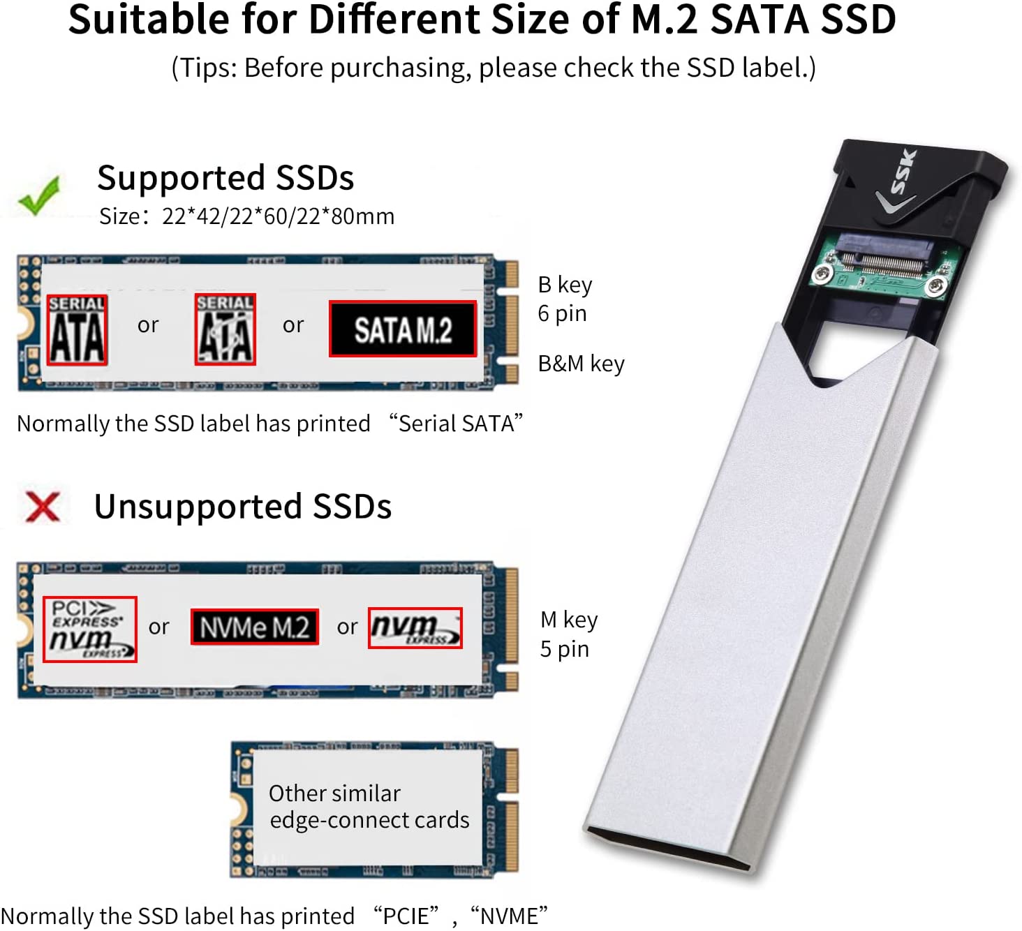 Gehäuse für M.2 SATA SSD
