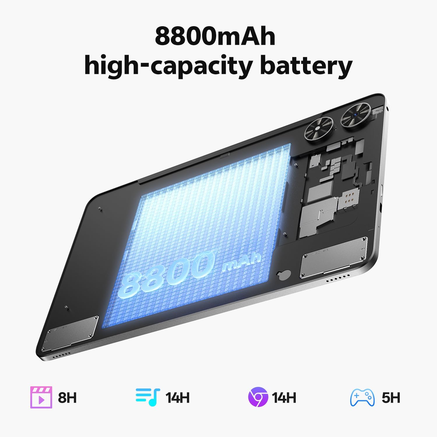 Tablet 11 Zoll mit Hülle, Android 16 System mit Gemini AI