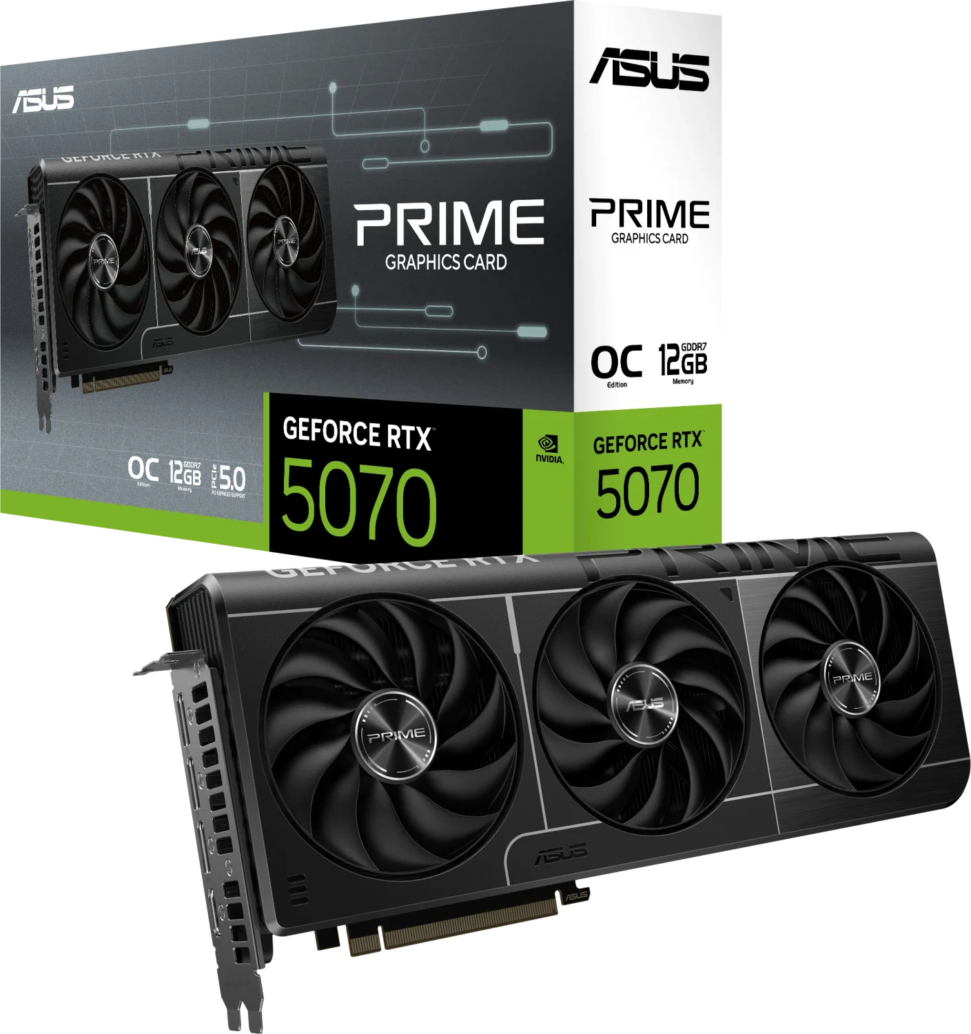 ASUS Prime GeForce RTX 5070 OC, PRIME-RTX5070-O12G, 12GB GDDR7, HDMI, 3x DP