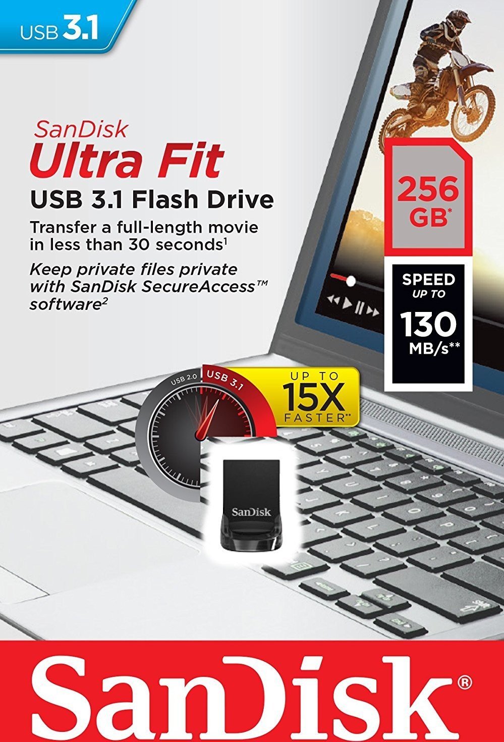 USB Stick 256GB Sandisk Ultra Fit