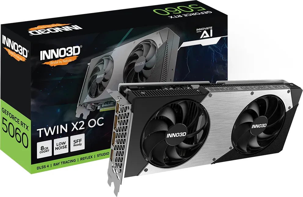 INNO3D GeForce RTX 5060 Twin X2 OC, 8GB GDDR7, HDMI, 3x DP