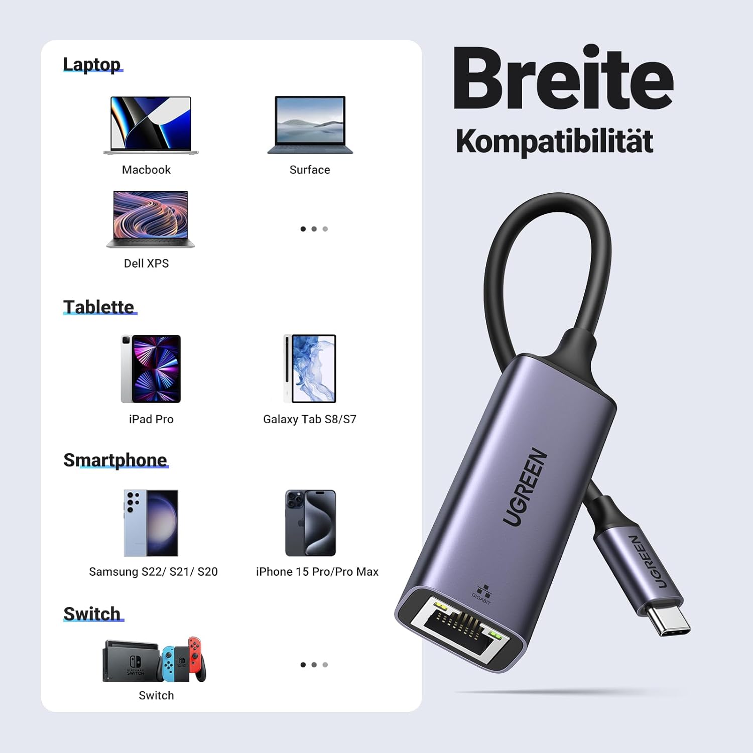 UGREEN USB-C Ethernet Adapter 1000Mbps
