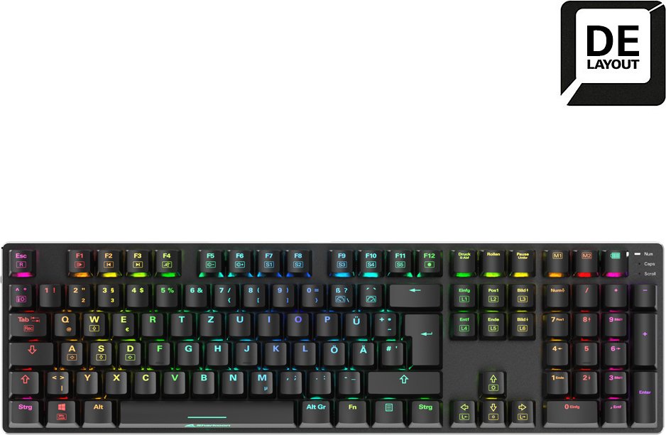 Sharkoon Skiller SGK36W, schwarz, LEDs RGB, Huano RED