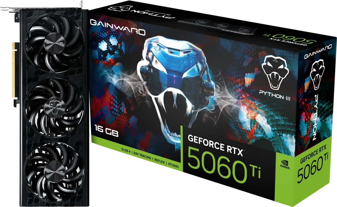 Gainward GeForce RTX 5060 Ti Python III V1, 16GB GDDR7, HDMI, 3x DP