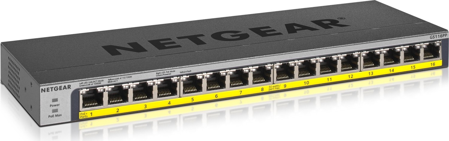 Netgear GS116LP 16-Port Switch 16x PoE