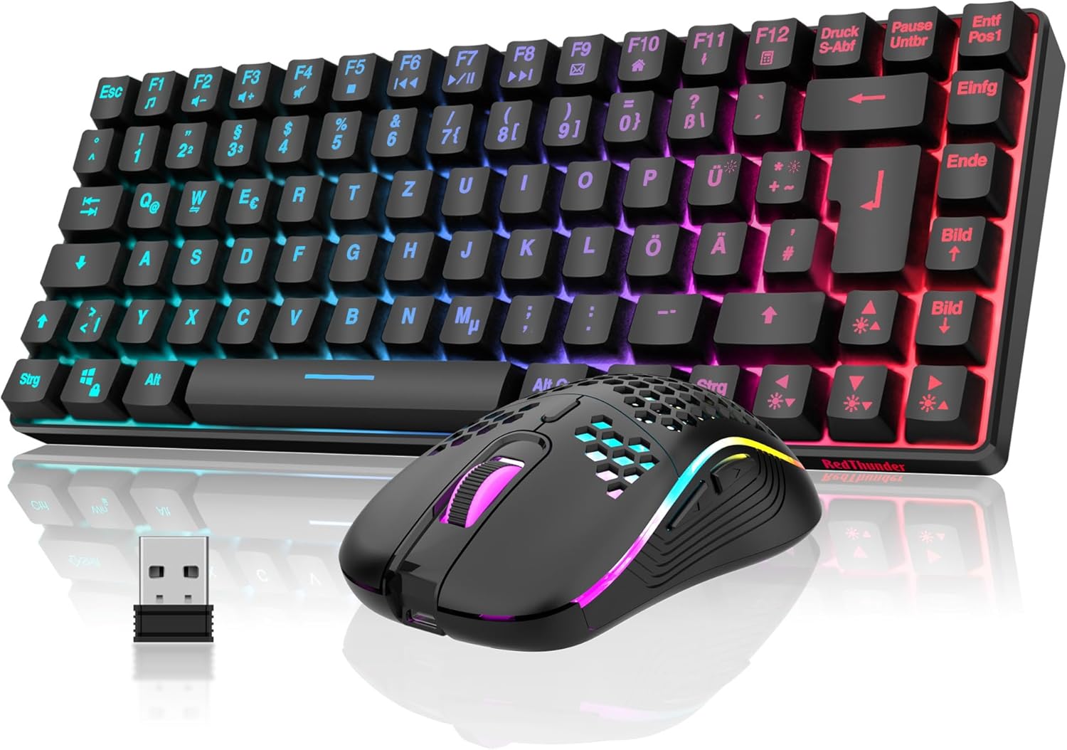 RedThunder 75% Kabelloses Gaming Tastatur und Maus Set