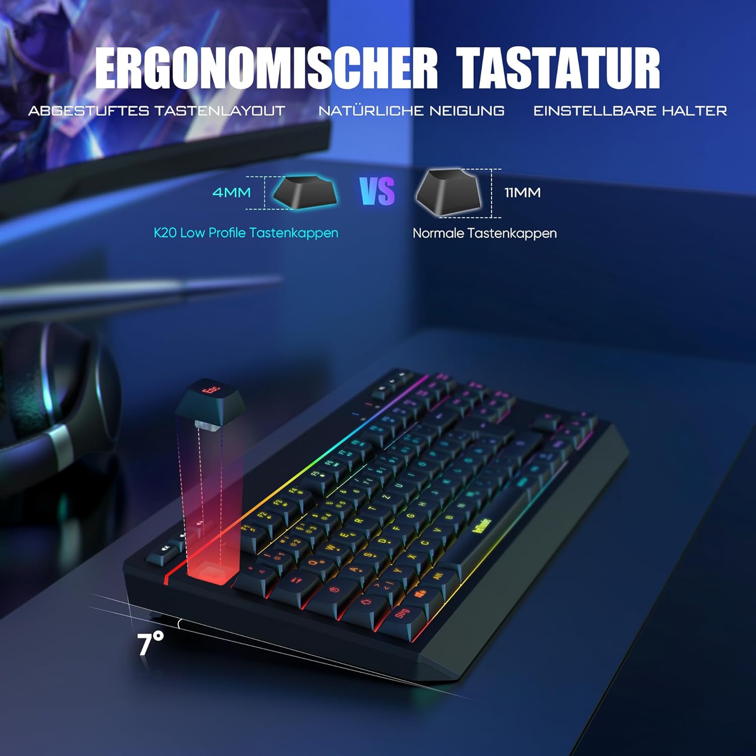 RedThunder 75% Kabelloses Tastatur und Maus Set