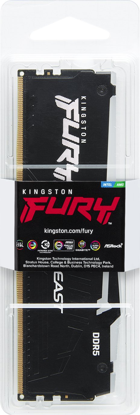 Kingston FURY Beast schwarz UDIMM 16GB, DDR5-6000, CL36-44-44