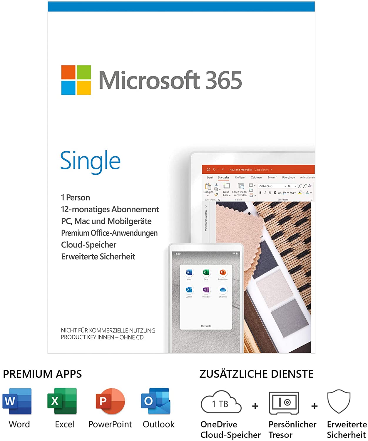 Microsoft Office 365 Single - 1 Gerät - 1 Jahresabo