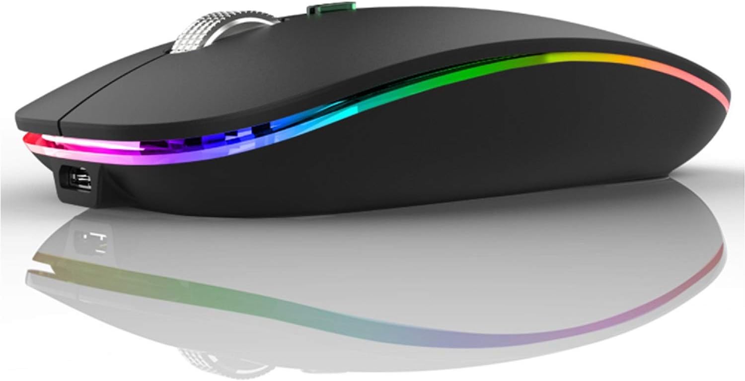 Uiosmuph Bluetooth Maus Kabellose, LED wiederaufladbar Leise