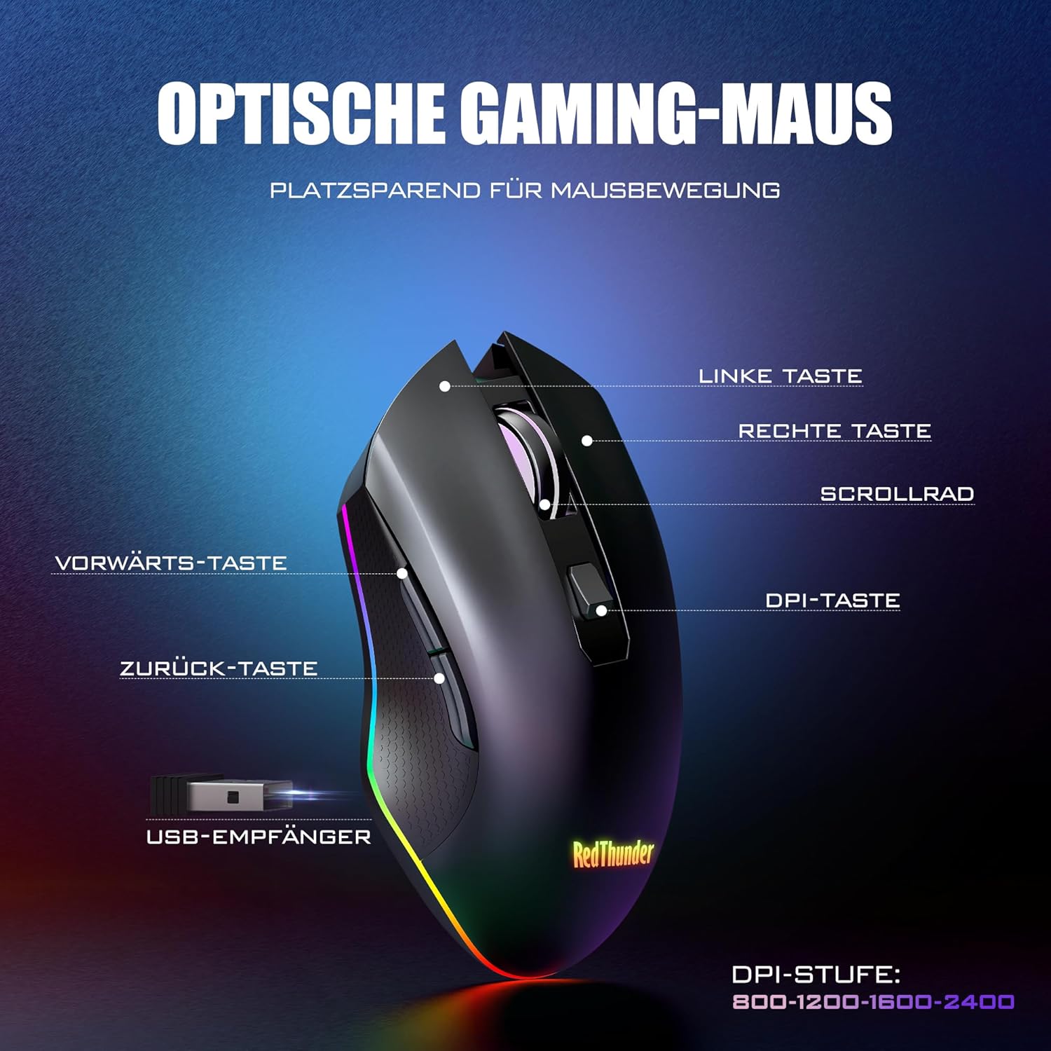 RedThunder 75% Kabelloses Tastatur und Maus Set