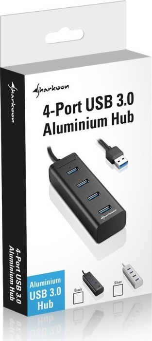 Sharkoon USB 3.0 Hub 4-Port Alu silber