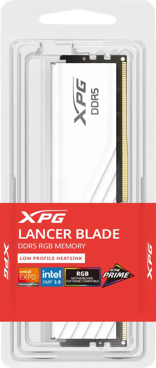 ADATA XPG LANCER BLADE RGB White DIMM 16GB, DDR5-6000, CL30-40-40, on-die ECC